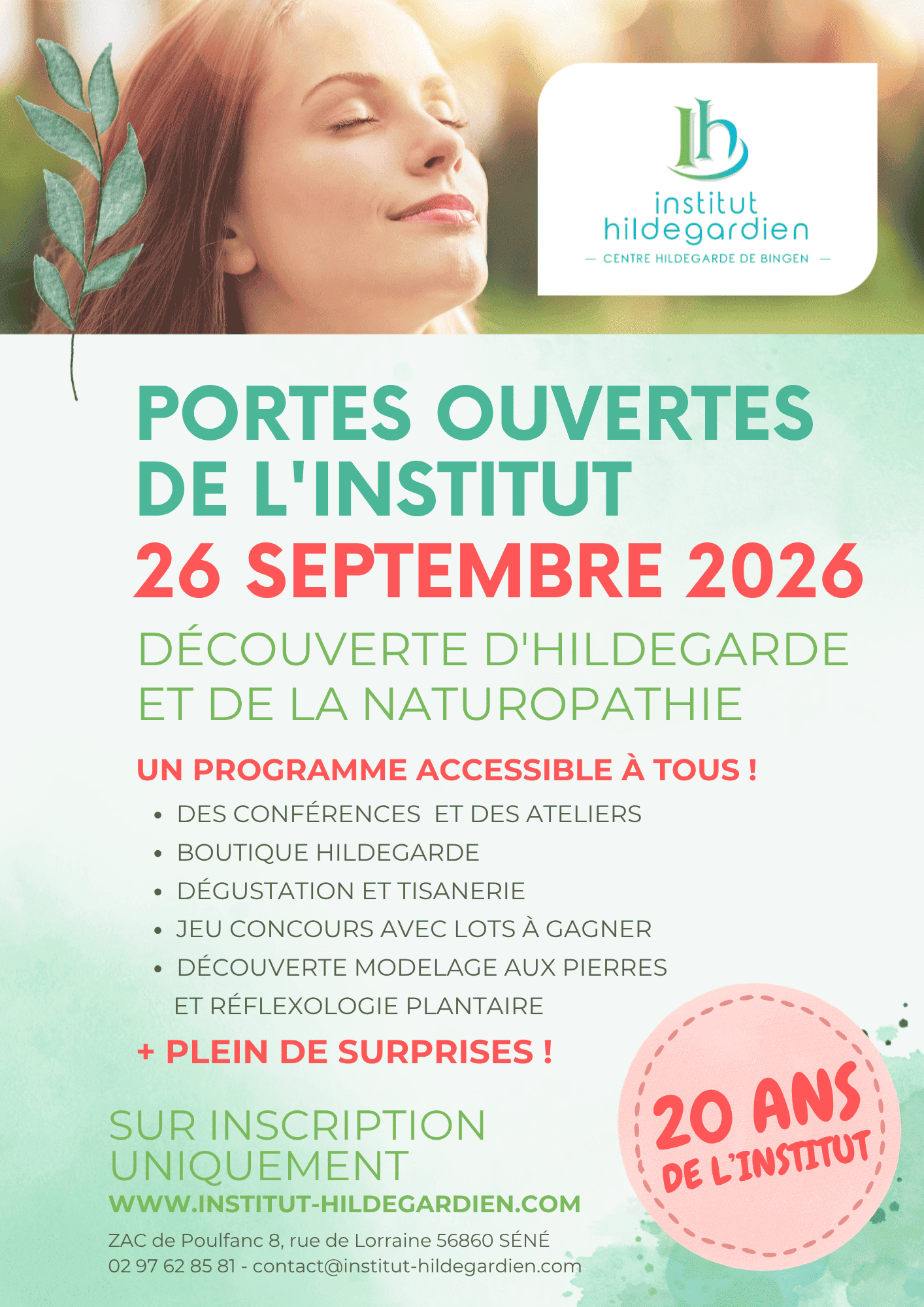 AFFICHE PORTE OUVERTE 20 ANS INSTITUT HILDEGARDIEN